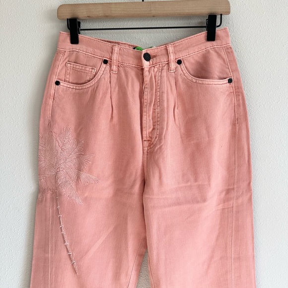 NWT Sandrine Rose Pink Palm Tree Jeans - Picture 5 of 11